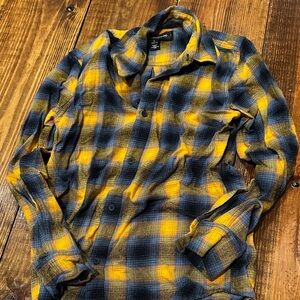 Blue and Yellow Plaid Shirt